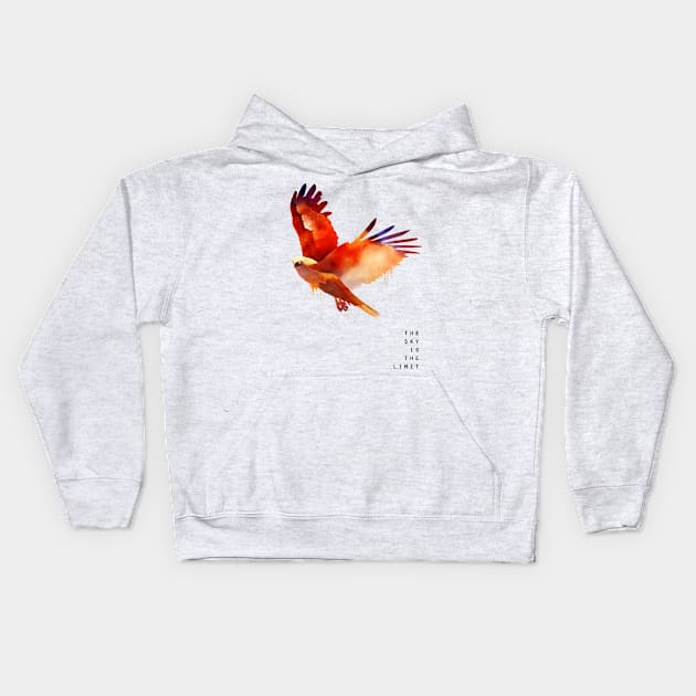 Red Brahimy Kite Eagle Kids Hoodie by COsArt